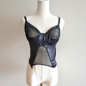 Y2K Sheer Fishnet Faux Snakeskin Gothic Corset